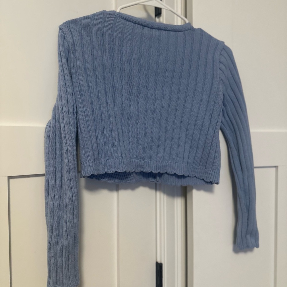 Art Class Light Blue Ribbed Cardigan - Picture 4 of 7